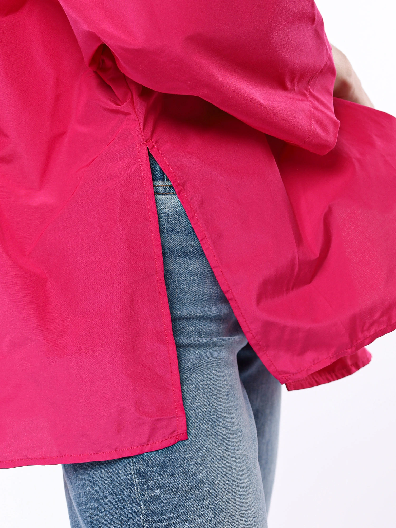 Блуза оверсайз прямого кроя с разрезами